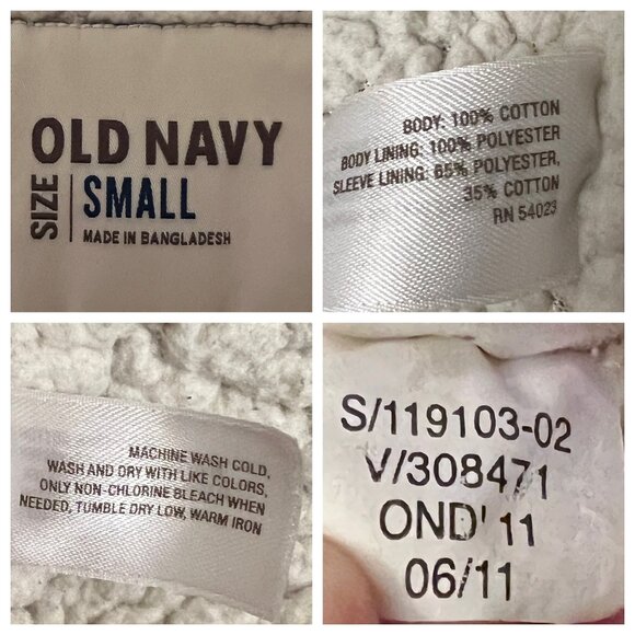 Old Navy Men's Sherpa Shacket Small Plaid Flannel Button-Up Long Sleeve Patch El - Picture 9 of 16